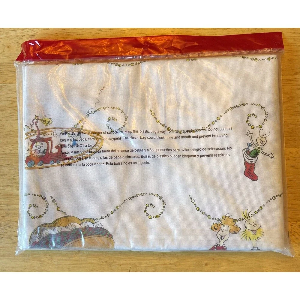 The Grinch Christmas Vinyl Tablecloth Nice & Thick 70” x 52” NEW! - Picture 2 of 10